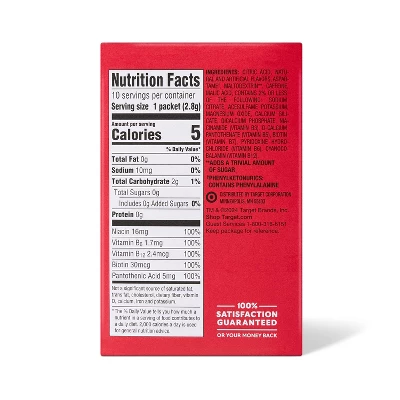 Blue Raspberry Sugar-Free Drink Mix - 10ct - Market Pantry™ 3 Blue Raspberry Sugar-Free Drink Mix - 10ct - Market Pantry™