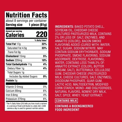 Frozen Loaded Potato Skin - 23oz - Market Pantry™ 6 Frozen Loaded Potato Skin - 23oz - Market Pantry™ - Image 4